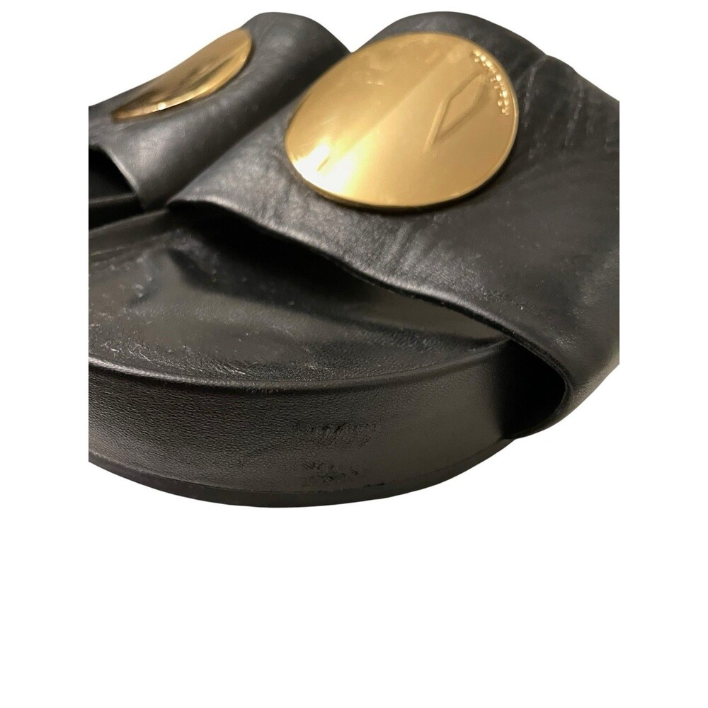 Tory Burch Patos Platform Black Slide Sandals Women’s Size 10.5 Luxury Designer - Picture 9 of 12